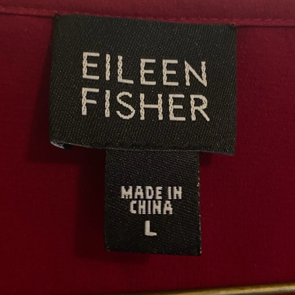 Eileen Fisher Women's Deep Red Velvet Button Up Jacket Size Large - Picture 4 of 5